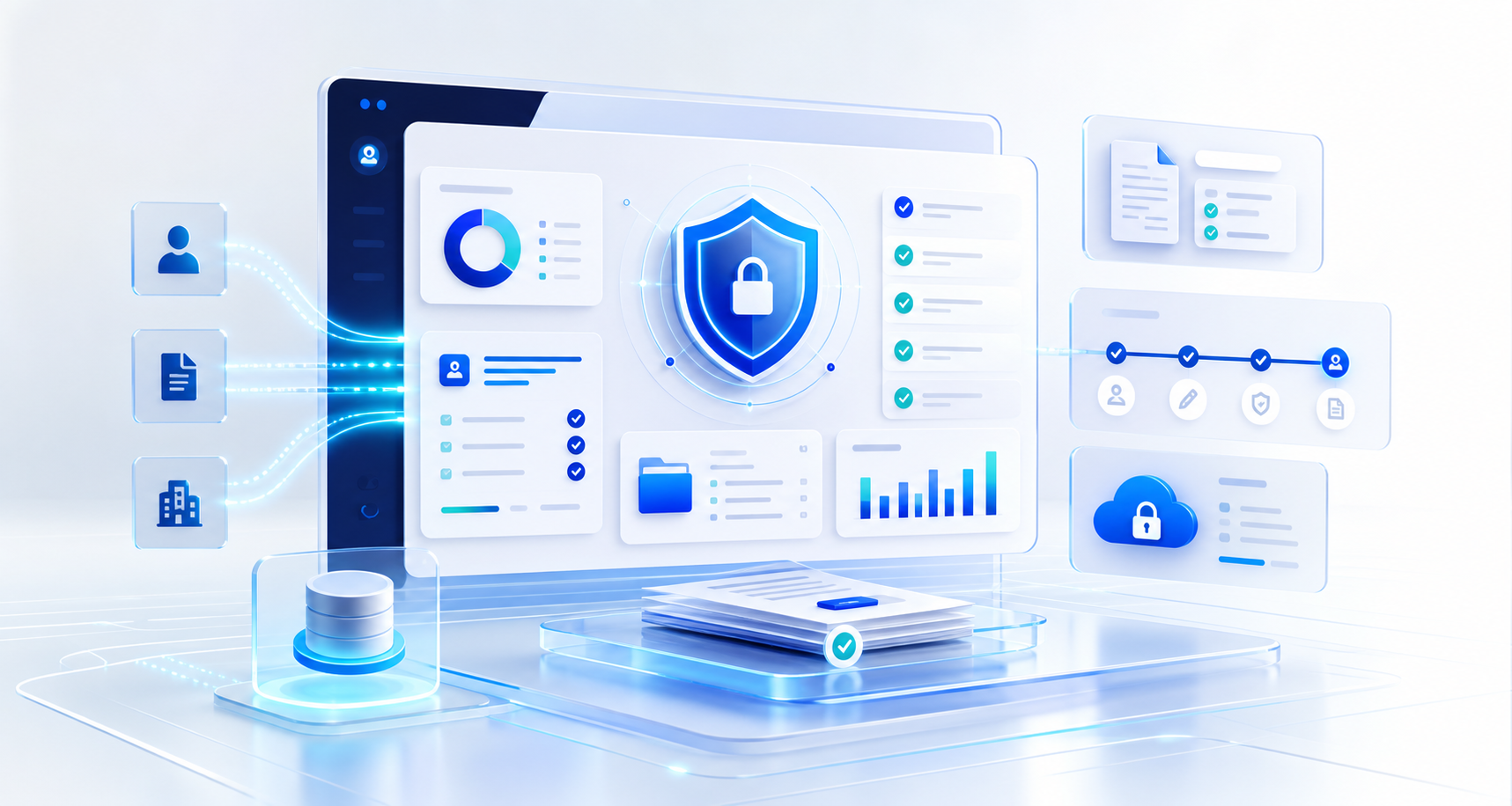 Minh họa dashboard quản trị bảo vệ dữ liệu cá nhân